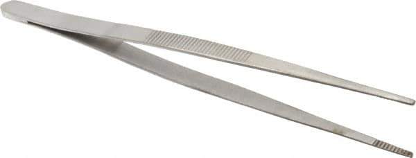 General - 6" OAL Utility Tweezers - Blunt, Serrated Points - Exact Industrial Supply
