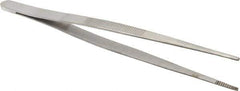General - 6" OAL Utility Tweezers - Blunt, Serrated Points - Exact Industrial Supply
