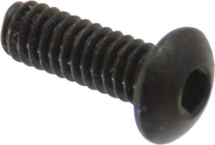 Value Collection - #5-40 UNC Hex Socket Drive, Button Screw - Alloy Steel, Black Oxide Finish, Fully Threaded, 3/8" Length Under Head - Exact Industrial Supply