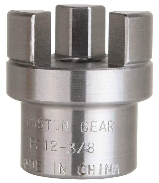 Boston Gear - 3/8" Max Bore Diam, FC12 Coupling Size, Flexible Half Coupling - 1-1/4" OD, 2.32" OAL, Steel - Exact Industrial Supply