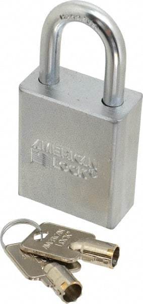 American Lock - 3/4" Shackle Clearance, Keyed Different Tubular Padlock - 5/16" Shackle Diam, Steel - Exact Industrial Supply