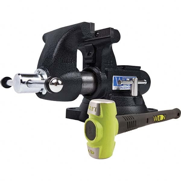Wilton - 5-1/2" Jaw Width x 5" Jaw Opening, 3-3/4" Throat Depth, Bench & Pipe Combination Vise - Exact Industrial Supply