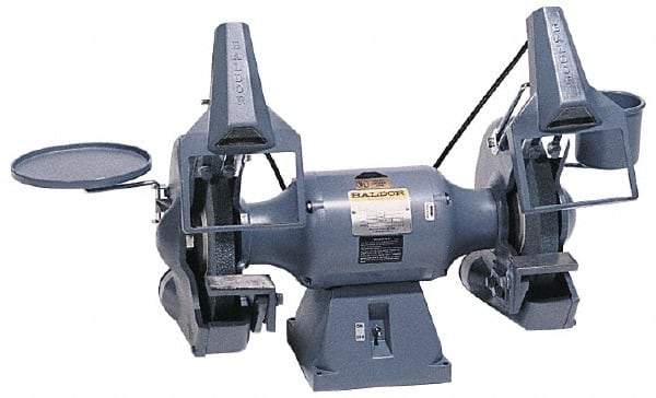 Baldor - 10" Wheel Diam x 1" Wheel Width, 1 hp Grinder - 7/8" Arbor Hole Diam, 1 Phase, 1,800 Max RPM, 115/230 Volts - Exact Industrial Supply
