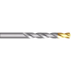 R HSS Drill - 4xD - ANSI - Bright/TiN - 118 Degree Split Point E-code # A012R