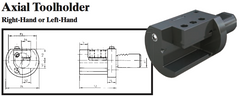 VDI Axial Toolholder (Left-Hand) - Part #: CNC86 35.5025L - Exact Industrial Supply