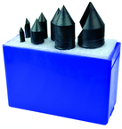 7 Pc. 90°-1/4; 3/8; 1/2; 5/8; 3/4; 1 HSS Uniflute Countersink Set - Exact Industrial Supply