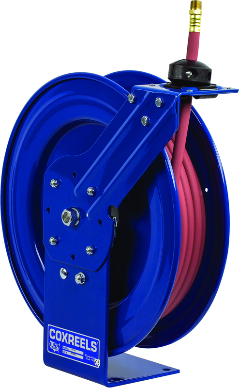 #P-LP-125 For 1/4" x 25' Hose Low Pressure Spring Rewind Hose Reel w/ Hose - Exact Industrial Supply