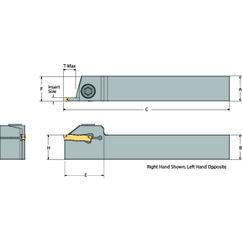DETGFR12-030C-S09 Right Hand Non-Coolant Toolholder for Turning, Grooving and Partoff - Exact Industrial Supply