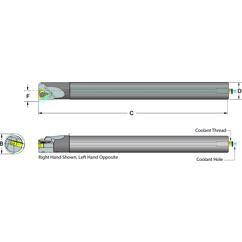 .625 Shank Coolant Thru Boring Bar- for 16IR A60 Style Inserts - Exact Industrial Supply