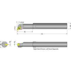 S10R-SDQCR-2 Right Hand 5/8 Shank Indexable Boring Bar - Exact Industrial Supply