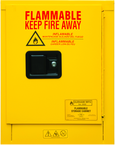 4 Gallon - All Welded - FM Approved - Flammable Safety Cabinet - Manual Doors - 1 Shelf - Safety Yellow - Exact Industrial Supply