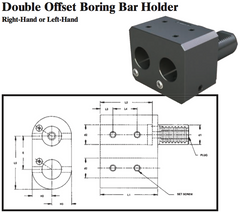 VDI Double Offset Boring Bar Holder (Right Hand) - Part #: CNC86 91.3025 - Exact Industrial Supply