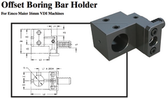 Offset Boring Bar Holder (For Emco Maier 16mm VDI Machines) - Part #: CNC86 E59.1625L - Exact Industrial Supply