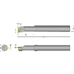 S12S-SDUCR-3 Right Hand 3/4 Shank Indexable Boring Bar - Exact Industrial Supply