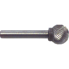 1/2 × 1/4″ SH Ball End Shape - HSS - Burr - Exact Industrial Supply