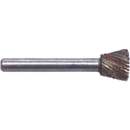 1/2 × 1/2 × 1/4″ SH Inverted Cone Shape - HSS - Burr - Exact Industrial Supply