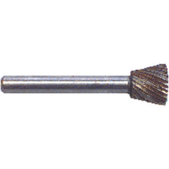 1/4 × 1/2 × 1/4″ SH Inverted Cone Shape - HSS - Burr - Exact Industrial Supply