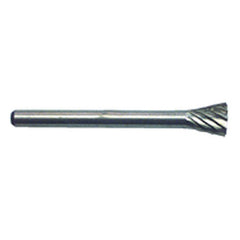 1/4 × 1/4 × 1/8″ SH Inverted Cone Shape - HSS - Burr - Exact Industrial Supply