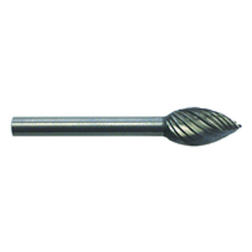 1/4 × 1/2 × 1/8″ SH Pointed Oval Shape - HSS - Burr - Exact Industrial Supply