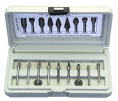 9 Pc. 1/8" Shank Double Cut Burr Set Various Shapes - Burr Set - Exact Industrial Supply