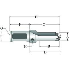 21015S-25FM Flanged T-A® Spade Blade Holder - Straight Flute- Series 1.5 - Exact Industrial Supply