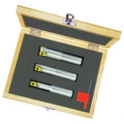 3 Pc. Coolant Thru Indexable End Mill Milling Kit- 3/8; 1/2; 5/8" Dia - Exact Industrial Supply