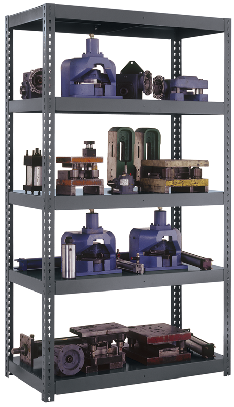 72 x 36 x 84'' - 5-Shelf Boltless Reinforced Shelving Unit (Gray) - Exact Industrial Supply