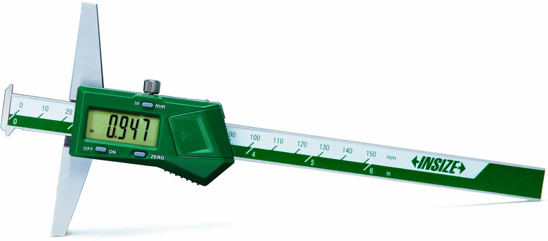 0 - 8" / 0 - 200mm Electronic Double Hook Depth Gage - Exact Industrial Supply