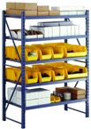 52 x 26 x 78" - Welded Frame Single Straight Shelving Starter Unit (Gray) - Exact Industrial Supply