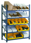 52 x 24 x 78" - Welded Frame Single Tilt Shelving Starter Unit (Gray) - Exact Industrial Supply