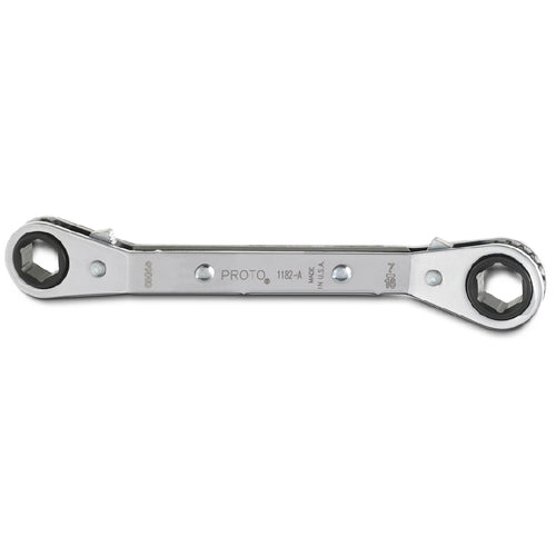 Proto Offset Double Box Reversible Ratcheting Wrench 3/8″ × 7/16″ - 6 Point - Exact Industrial Supply