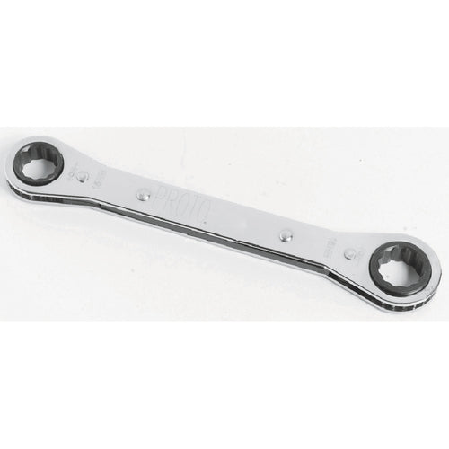 Proto Offset Double Box Reversible Ratcheting Wrench 9 × 10 mm - 6 Point - Exact Industrial Supply