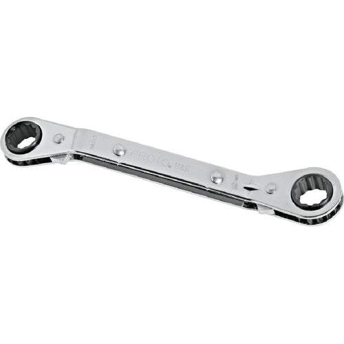 Proto Offset Double Box Reversible Ratcheting Wrench 3/8″ × 7/16″ - 12 Point - Exact Industrial Supply