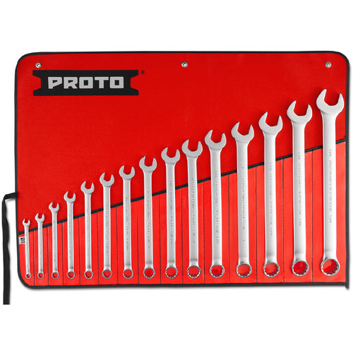 Proto 15 Piece Satin Combination ASD Wrench Set - 12 Point - Exact Industrial Supply