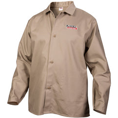 Jacket L - Flame Retardant Cloth Khaki - Exact Industrial Supply