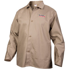 Jacket L - Flame Retardant Cloth Khaki - Exact Industrial Supply