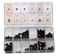 Set Screw Assortment - Fine/Coarse - 5-40 - 3/8-16 Dia - Exact Industrial Supply