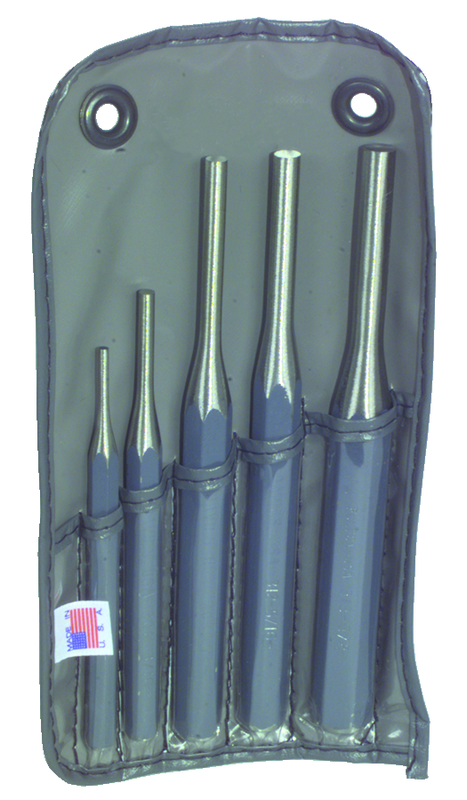 5 Piece Pin Punch Set --; 1/8 to 5/16 Diameter - Exact Industrial Supply