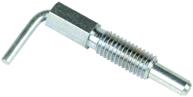 Lever Type Plunger 1/2-13, Locking, Zinc Plated Clear Chromate Finish - Exact Industrial Supply