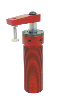 Round Threaded Body Pneumatic Swing Cylinder - #8015 .38'' Vertical Clamp Stroke - With Arm - RH Swing - Exact Industrial Supply