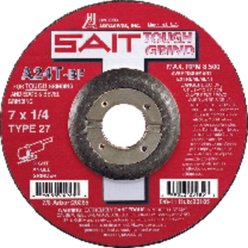9″ × 1/4″ × 7/8″ - Aluminum Oxide A24N - Depressed Center Wheel - Exact Industrial Supply