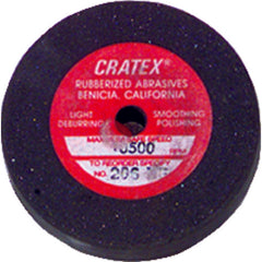 2 1/2″ × 1/4″ × 1/4″ - Resin Bonded Rubber Wheel (Extra Fine Grit) - Exact Industrial Supply