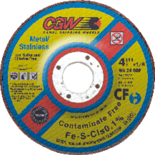 7″ × 1/8″ × 5/8″ 11 - White Aluminum Oxide WA24-SBF - Depressed Center Wheel - Exact Industrial Supply