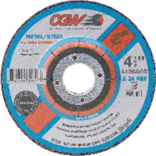 9″ × 1/4″ × 5/8″ 11 - Aluminum Oxide A24R - Depressed Center Wheel