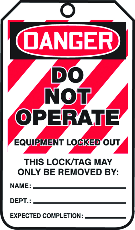 Lockout Tag, Danger Do Not Operate Equipment Locked Out, 25/Pk, Plastic - Exact Industrial Supply