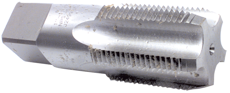 1/4-19 Dia. - 4 FL - HSS - Bright British Straight Pipe Tap - Exact Industrial Supply