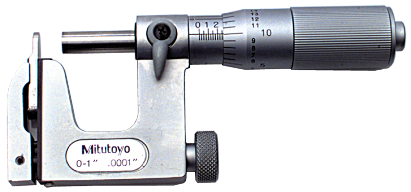 0 - 1'' Measuring Range - .0001 Graduation - Friction Thimble - Carbide Face - Multi-Anvil Micrometer - Exact Industrial Supply