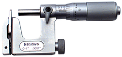 0 - 1'' Measuring Range -  .0001 Graduation - Friction Thimble - Carbide Face - Multi-Anvil Micrometer - Exact Industrial Supply