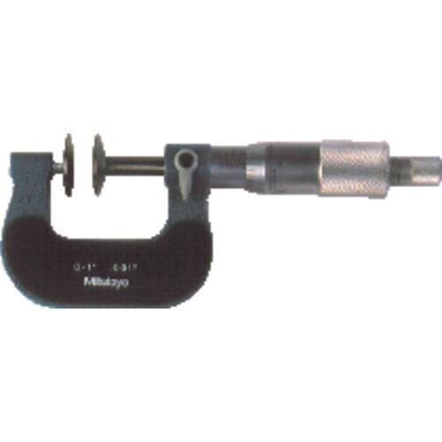 0-1″ Measuring Range-0.001″ Graduation - Ratchet Thimble - High Speed Steel Face - Disc Micrometer - Exact Industrial Supply