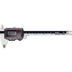 Super Solar Coolant Resistant Caliper - 0-6″ / 0-150 mm Measuring Range - (0.0005″ / 0.01 mm Resolution) - Exact Industrial Supply